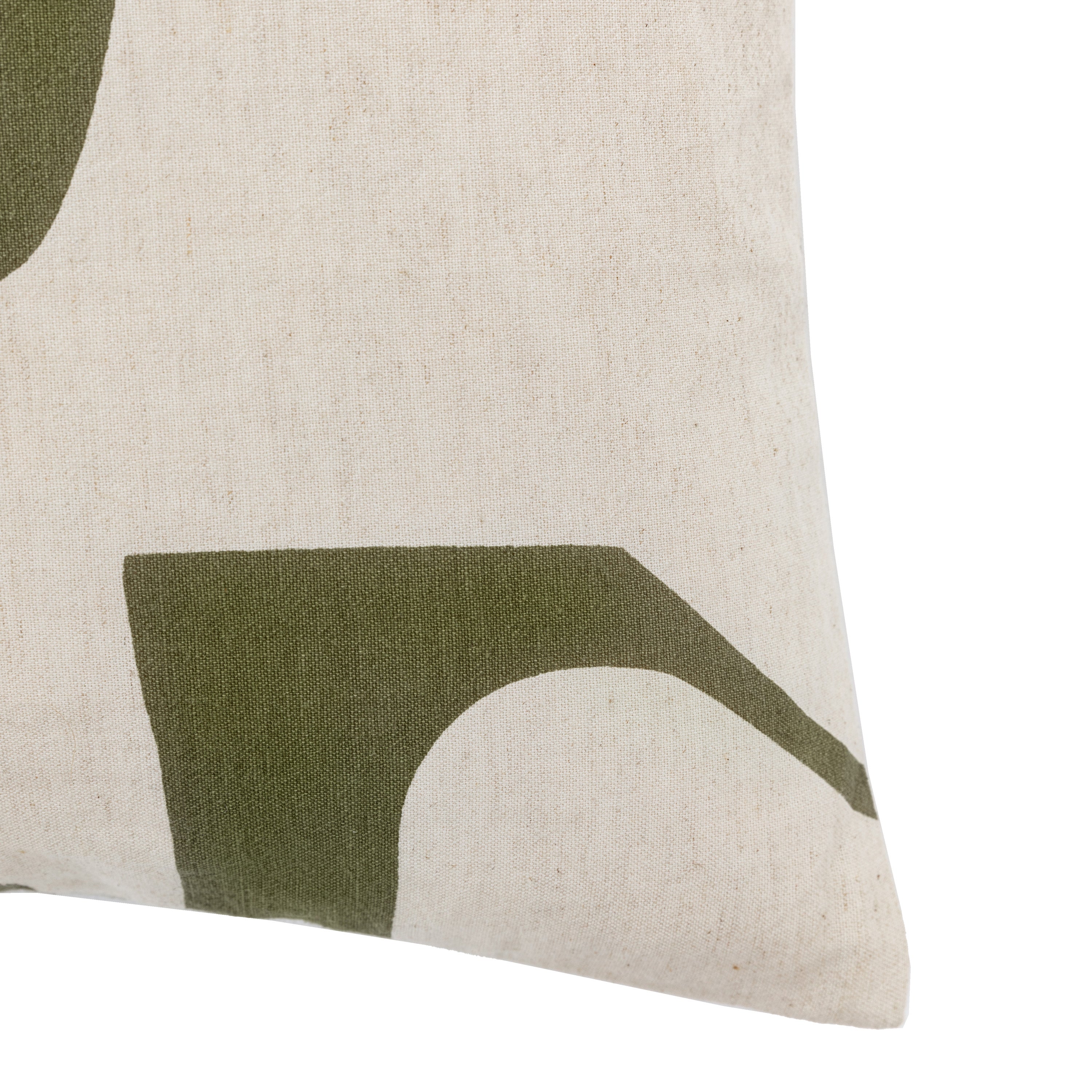 Ardala Olive Green Graphic Square Cushion